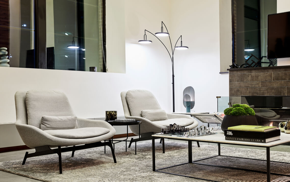 chairs and coffee table in lobby